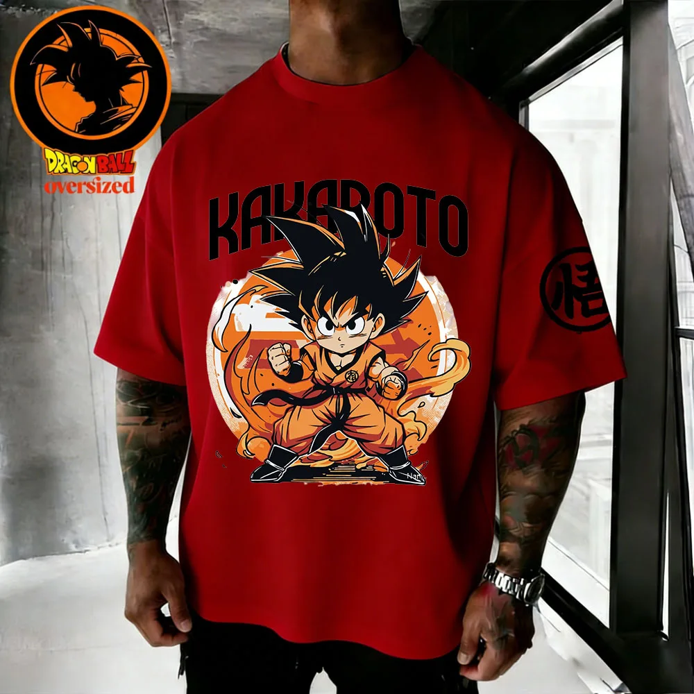 2026 Sommer Dragon Ball Retro Reine Baumwolle Fitness T-Shirt Herren Oversize Kurzarm Familien-Unisex Kinder Freizeithemd