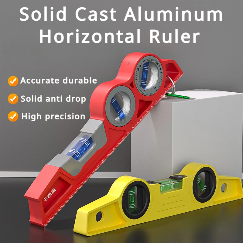 

Высокоточный выравнивающий инструмент 3 в 1, измерение 0 °/45 °/90 °, цельная литой алюминий, горизонтальная линейка, транспортир, инструмент спиртового уровня