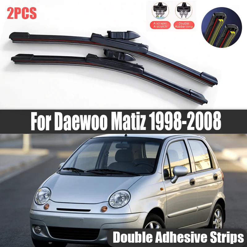 

2pcs Front Windshield Wiper Blades Windscreen Wipers For Daewoo Matiz 1998-2008 1999 2000 2001 2002 2003 2004 2005 2006 2007