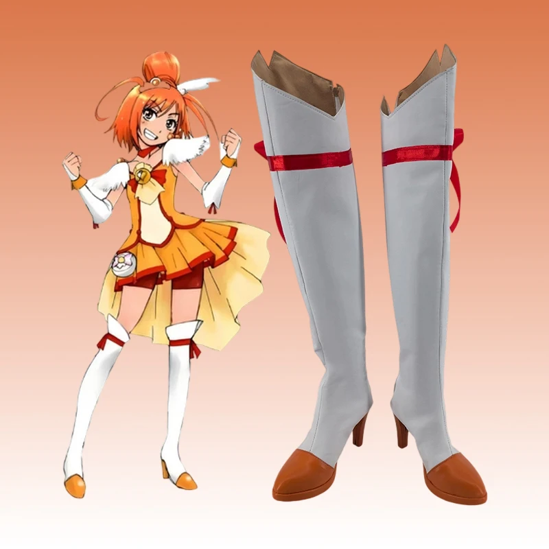 Anime Kid Glitter Force Hino Akane Glitter Sunny Cure Sunny Boots Cosplay Shoes Halloween Costumes for Women Carnival Party
