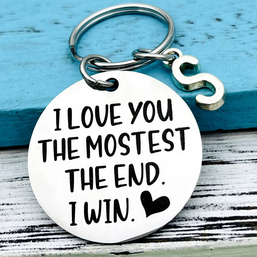I Love You The Mostest Boyfriend Gifts Couple Keychain I for Boyfriend Girlfriend Husband Wife Valentines Day Gift