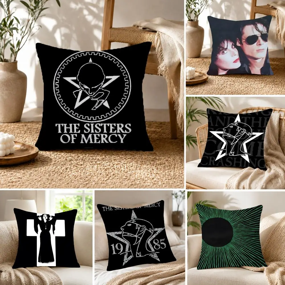Gothic band The Sisters of Mercy Cushion Cover Fluffy velvet Nordic style plush Living room sofa decorative