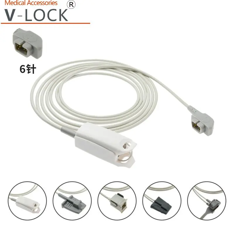 

Adult Child Neonate Finger Clip Silicone SPO2 Sensor For PM Criticare CSI 6Pin Patient Monitor