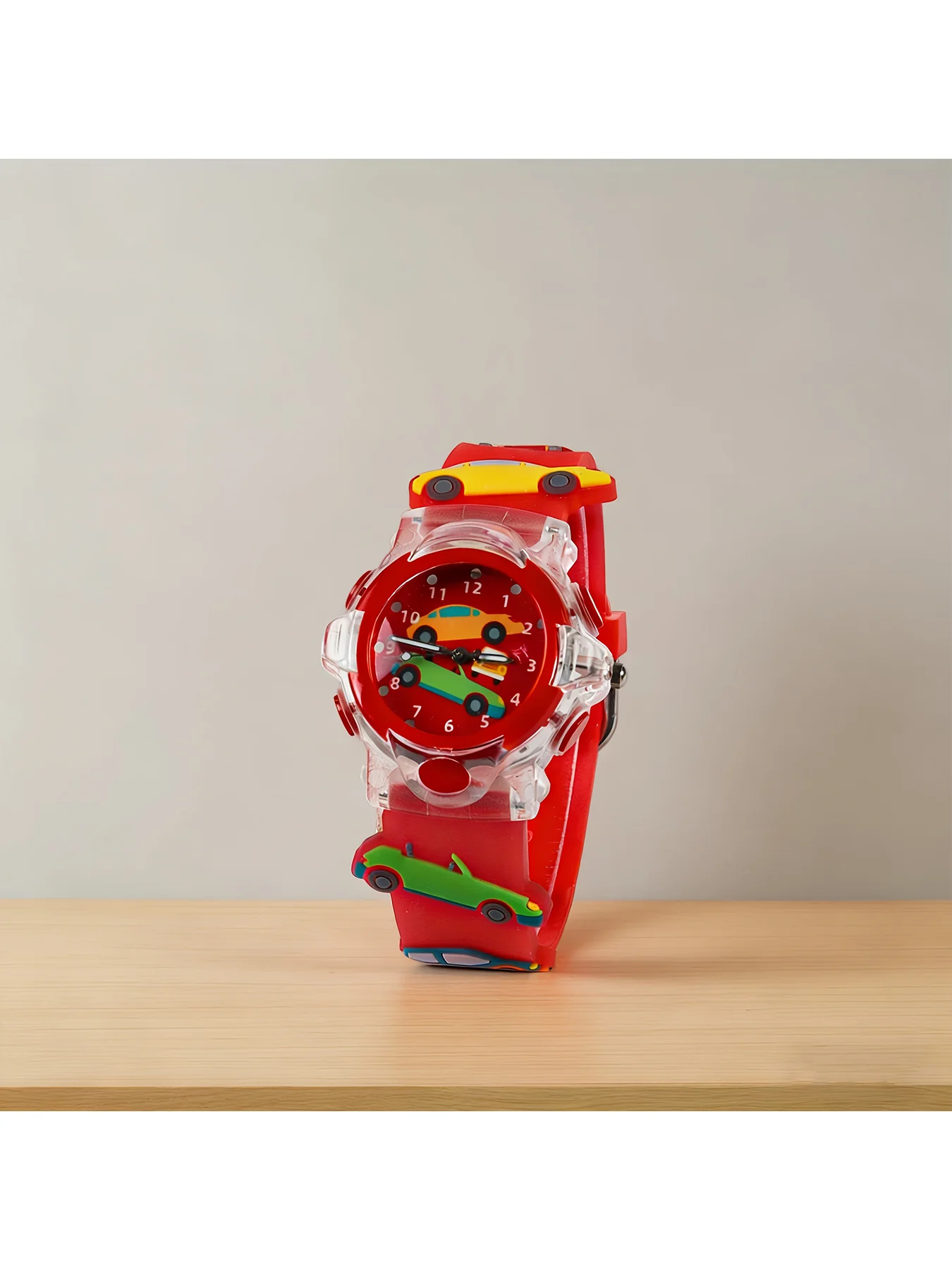 1 Piece New Fashion Luminous Quartz Watch, 3D Car Printed, Minimalist Electronic Watch, Birthday Gift for Men and Women