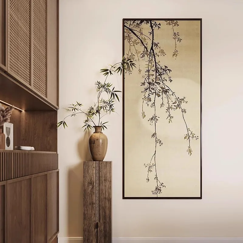 Chinese Song aesthetic soft decoration hanging painting wabi-sabi wind bamboo Chinese ancient style Zen background wall