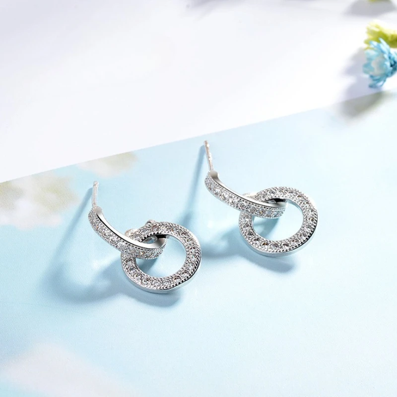 Neue Moissanit-Ohrringe aus 925er-Sterlingsilber für Damen, exquisite Freundin, Hochzeit, Verlobung, Schmuck, modisches Party-Geschenk – Detail 2