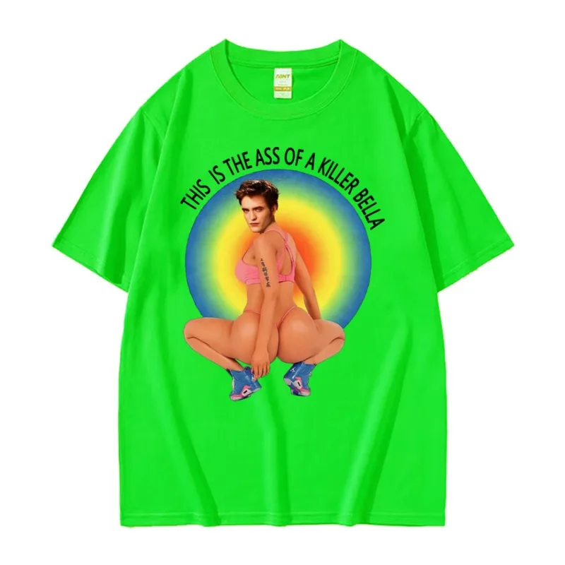 Bella's Butt Stem Pure Cotton Printed Men's and Women's Fashionable Casual T-shirt Summer New Personalized Round Neck T-shirt