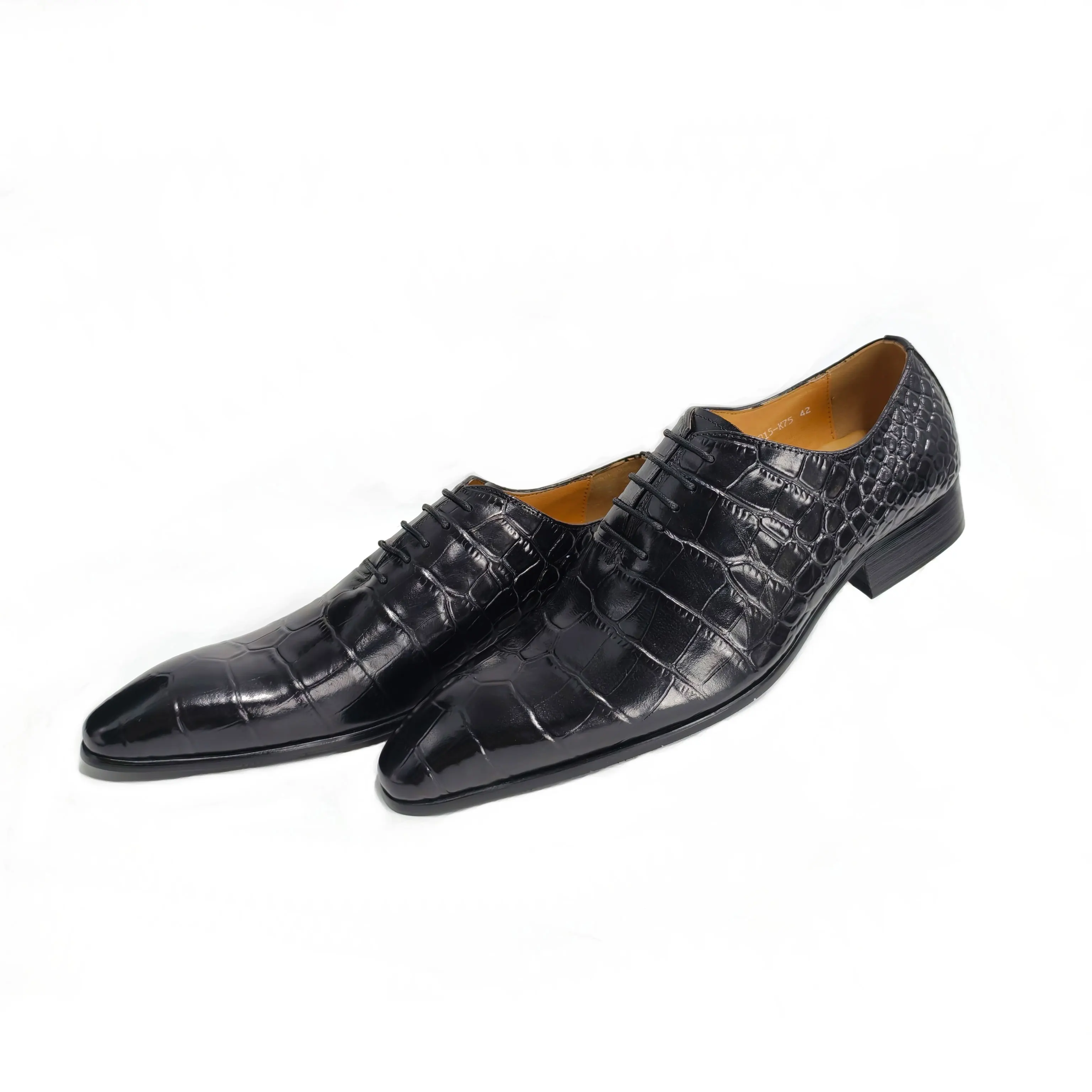 Wedding Dress Lace-up Oxford Fashion Handmade Custom Handcraft Custom Popular Business Shoes for Men Crocodile Pattern Print