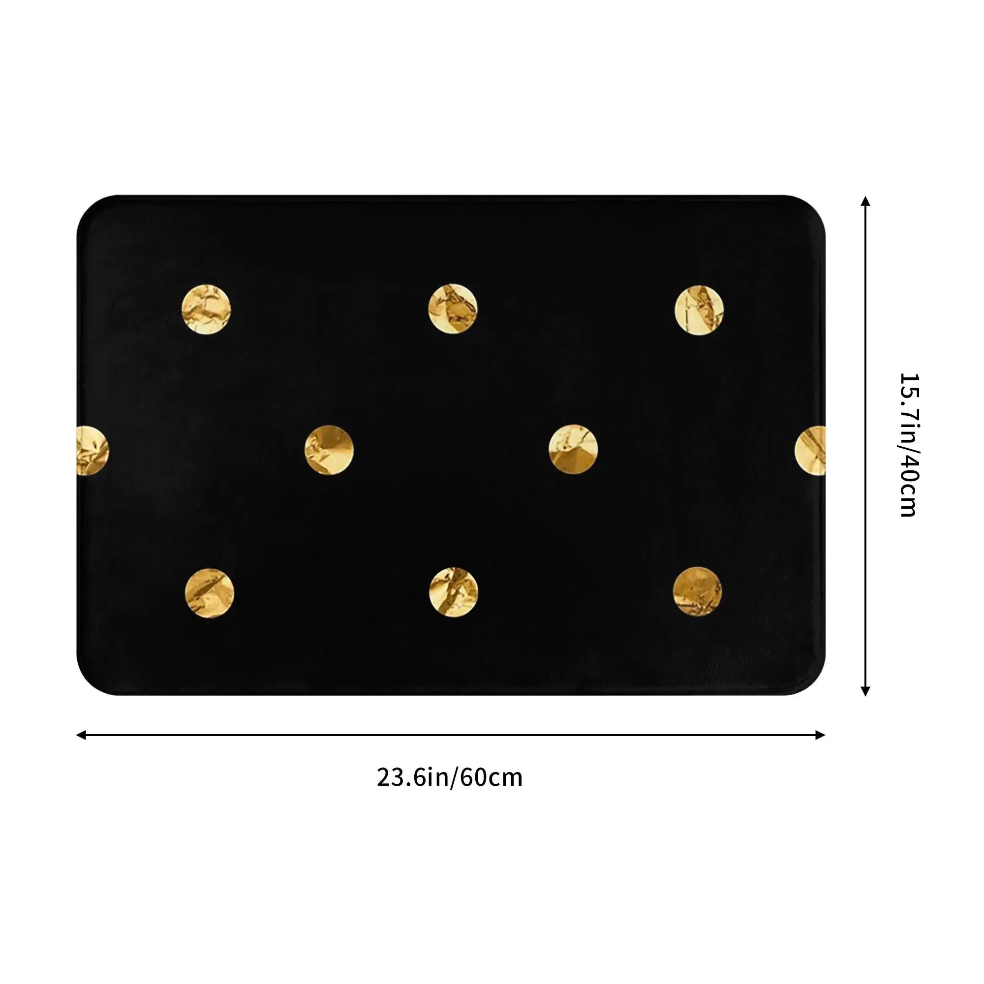 Black & Luxe Confetti Anti-slip Doormat Floor Mat Dust-proo Carpet Rug for Kitchen Entrance Home Bathroom Footpad Mats