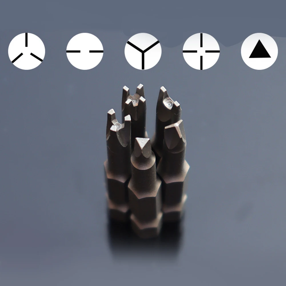 5Pcs Special-shaped Screwdriver Set 50mm U-shaped Y-Type Triangle Inner Cross Three Points Screwdriver Bit Hand Tools