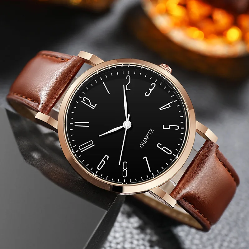 Pu Leather Watches Men Wristwatch Top Brand Man Watch Business Men\'s Clock Watch Gift Reloj Hombres montre homm