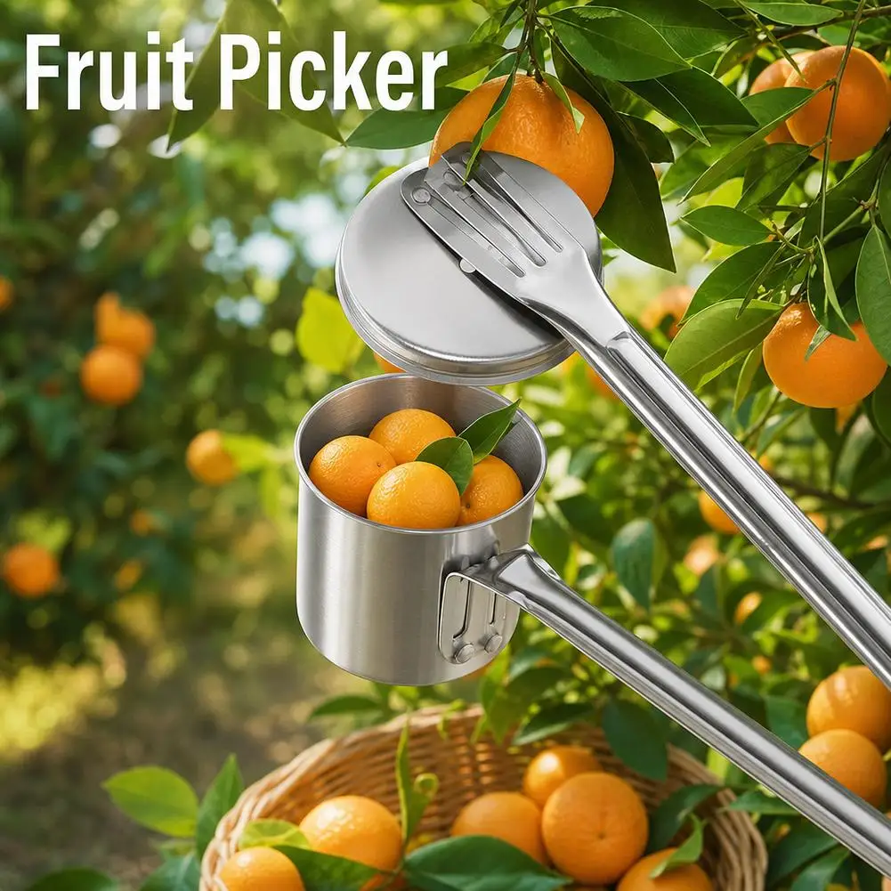 Stainless Steel Fruit Picker Tool Berry Collection Clamp Device Portable Harvesting Tool For Blueberry Bayberry Plum