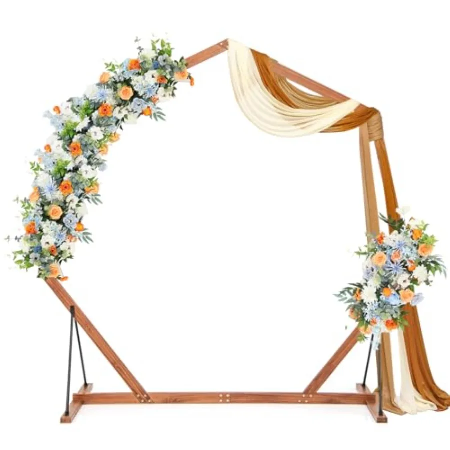 

Деревянная арка для свадебных церемоний 7 футов с треугольным основанием и 4 U-образными опорами для использования в помещении и на улице
