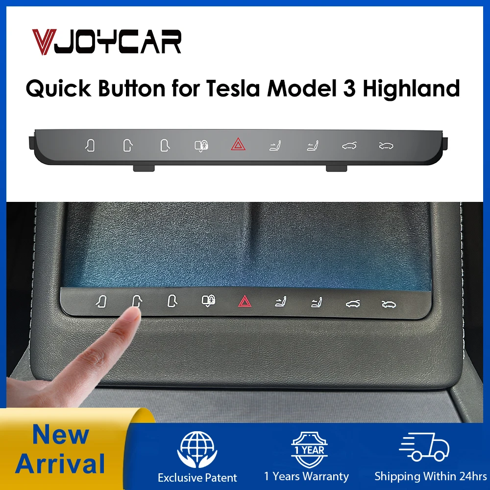 VJOYCAR Pulsante chiave funzionale per Tesla Model 3 Controller console centrale luci ambientali Highland Porte passeggeri aperte/bagagliaio