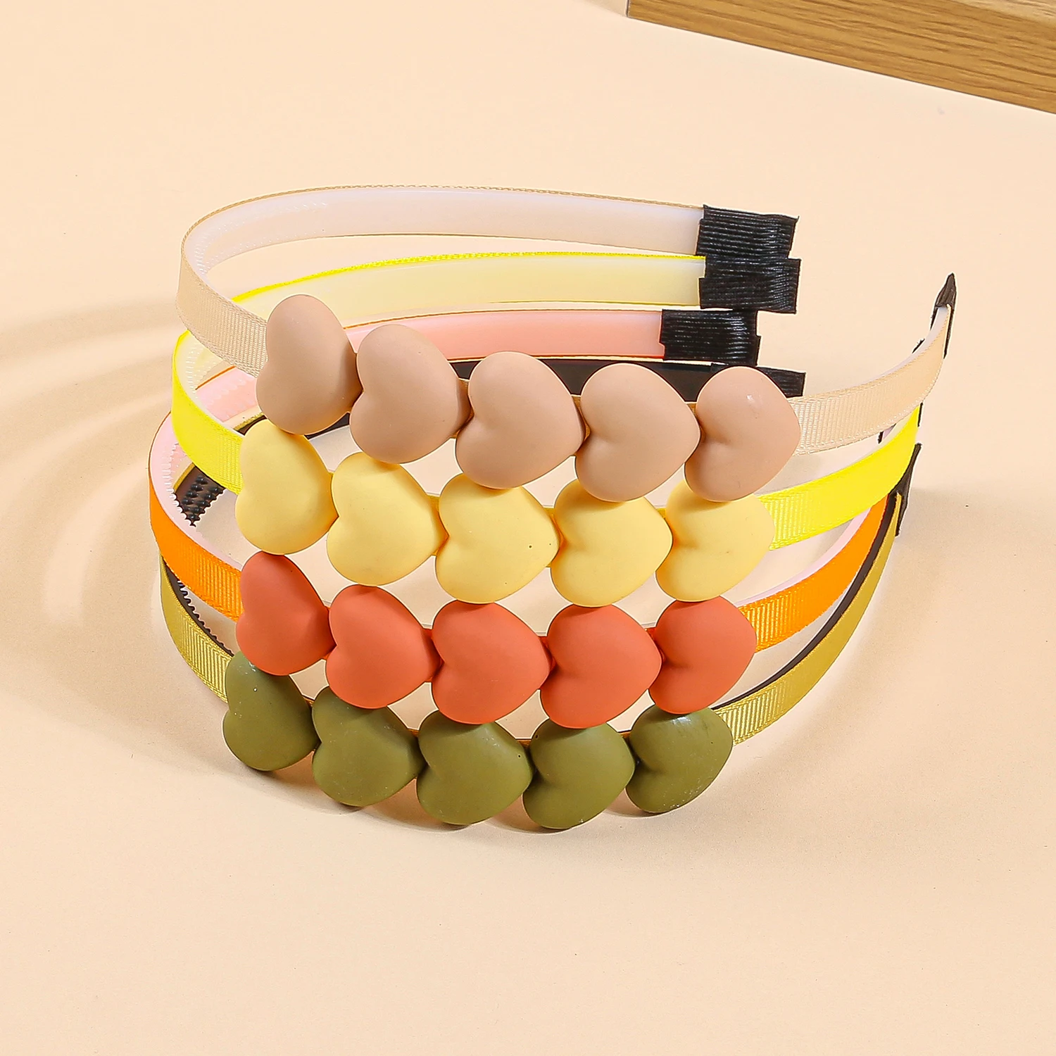 4pcs Matte Heart Headbands Children Girls Plastic Hairband Girls Headband Kids Children Party Favor Hair Accessories