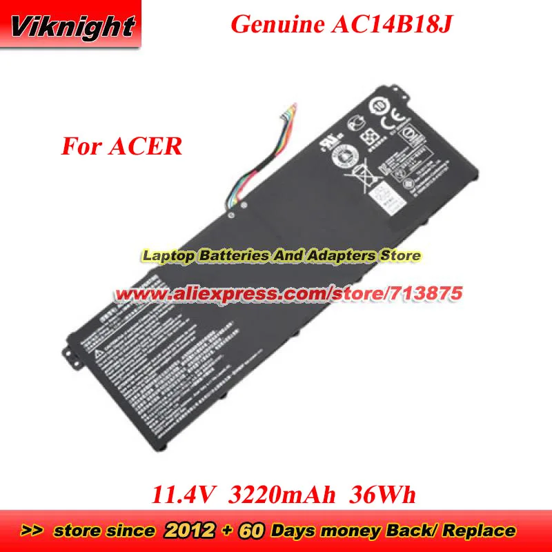 Оригинальный аккумулятор AC14B18J AC14B13J для ACER Aspire 3 A315 Aspire 5 A514 A515 ASPIRE 7 A715 A717 ES 15 ES1 R3 R7 CB3-111 SF314