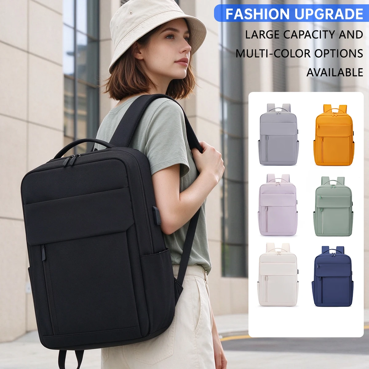 Computer Backpack, Men's Backpack, Travel Backpack, Large-Capacity School Bag, Short-Distance Business Trip, Lightweight Multi-Functional Boarding Bag, Student Bag