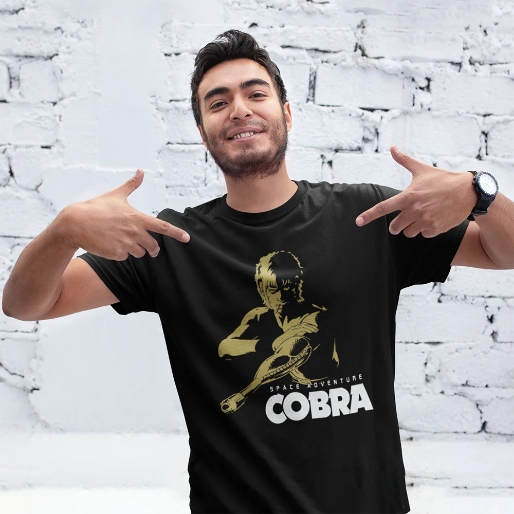 

Casual Cobra The Space Pirate anime T Shirt Psychogun Kobura Adventure 100% Cotton Men's clothing Plus size Printed t-shirt