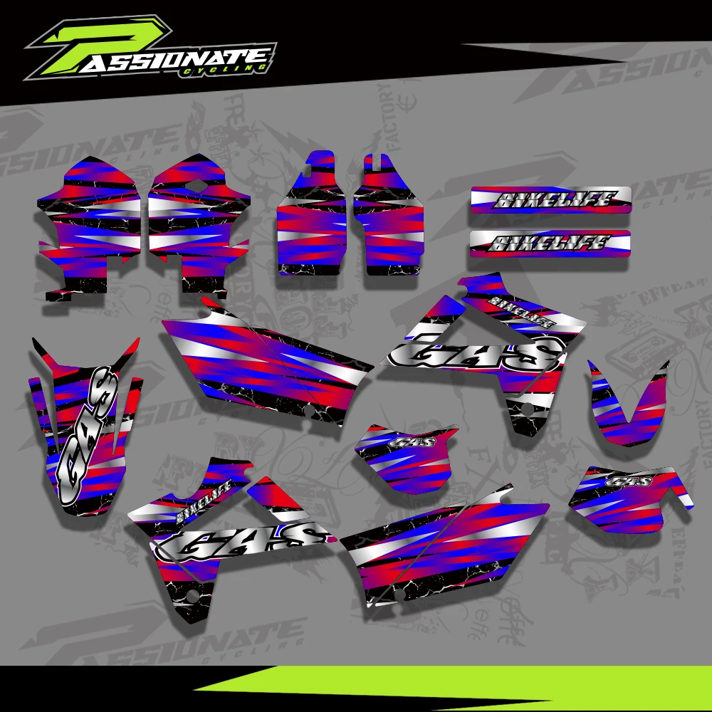 

Full Set Graphics Decals Stickers Kits For GASGAS GAS GAS EC 125 250 300 350 450 2007 2008 2009 Number Name Custom