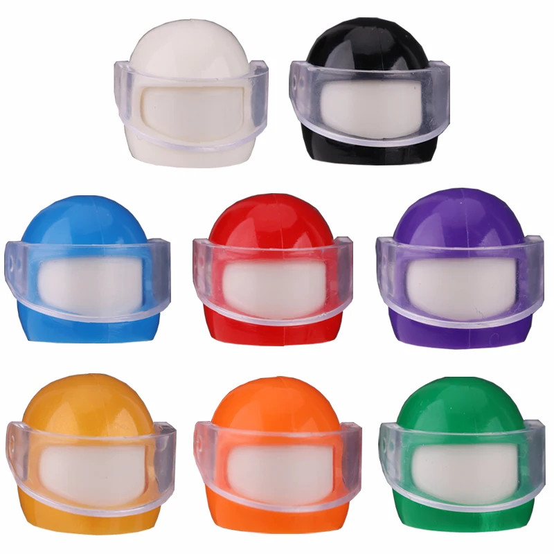 MOC Città Figura Testa Accessori Buiding Blocks Casco da corsa per moto Acconciatura da elfo Capelli per ragazza Barba di Babbo Natale Giocattolo in mattoni N04