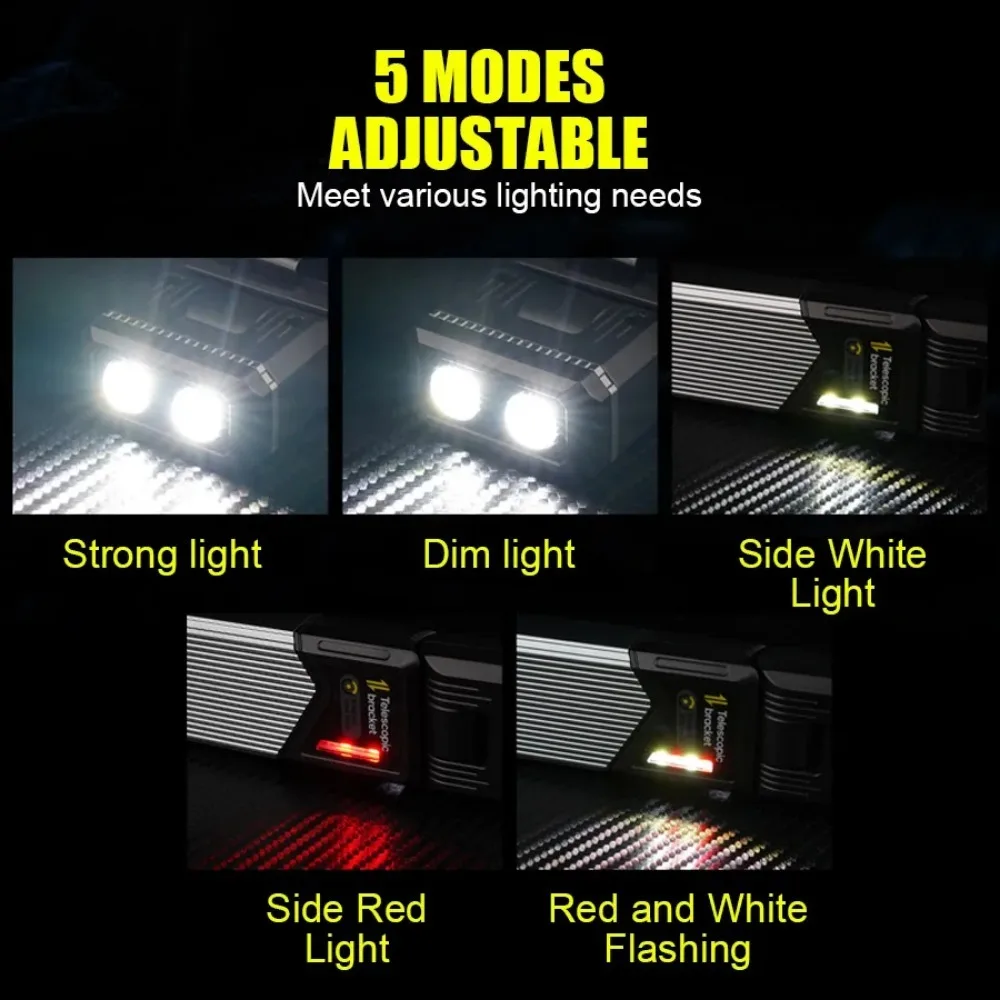 Portable 180° Rotatable Extendable LED Flashlight Waterproof Magnetic Suction Work Light for Camping Lantern Fishing Hiking view 4