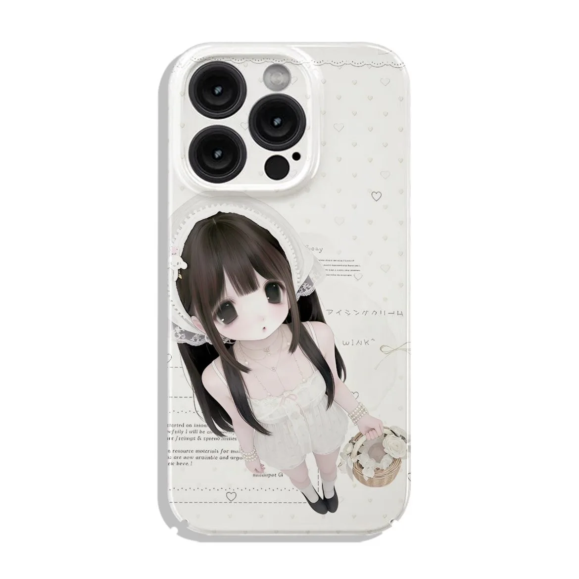 Cute Lolita White Lace Girl Applicable iPhone17 16 15 14 13 12 11 ProMax X XR XS 7 8Plus slim shockproof protective cover