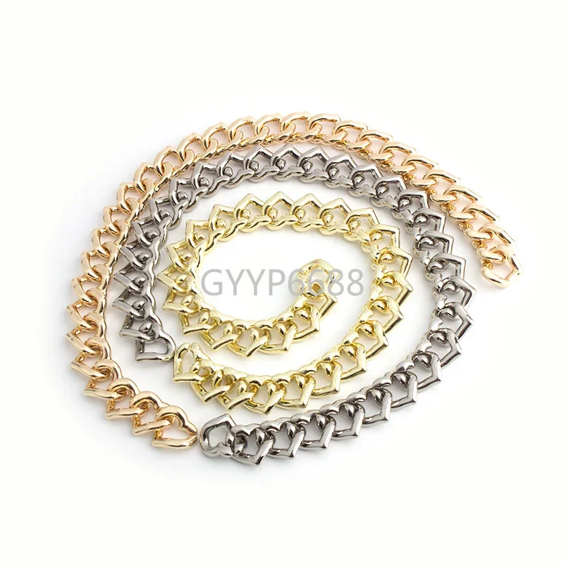 

1-5 pieces Zinc Alloy 4mm thick 19mm width Heart-shaped alloy chain Travel Accessories bag chain strap