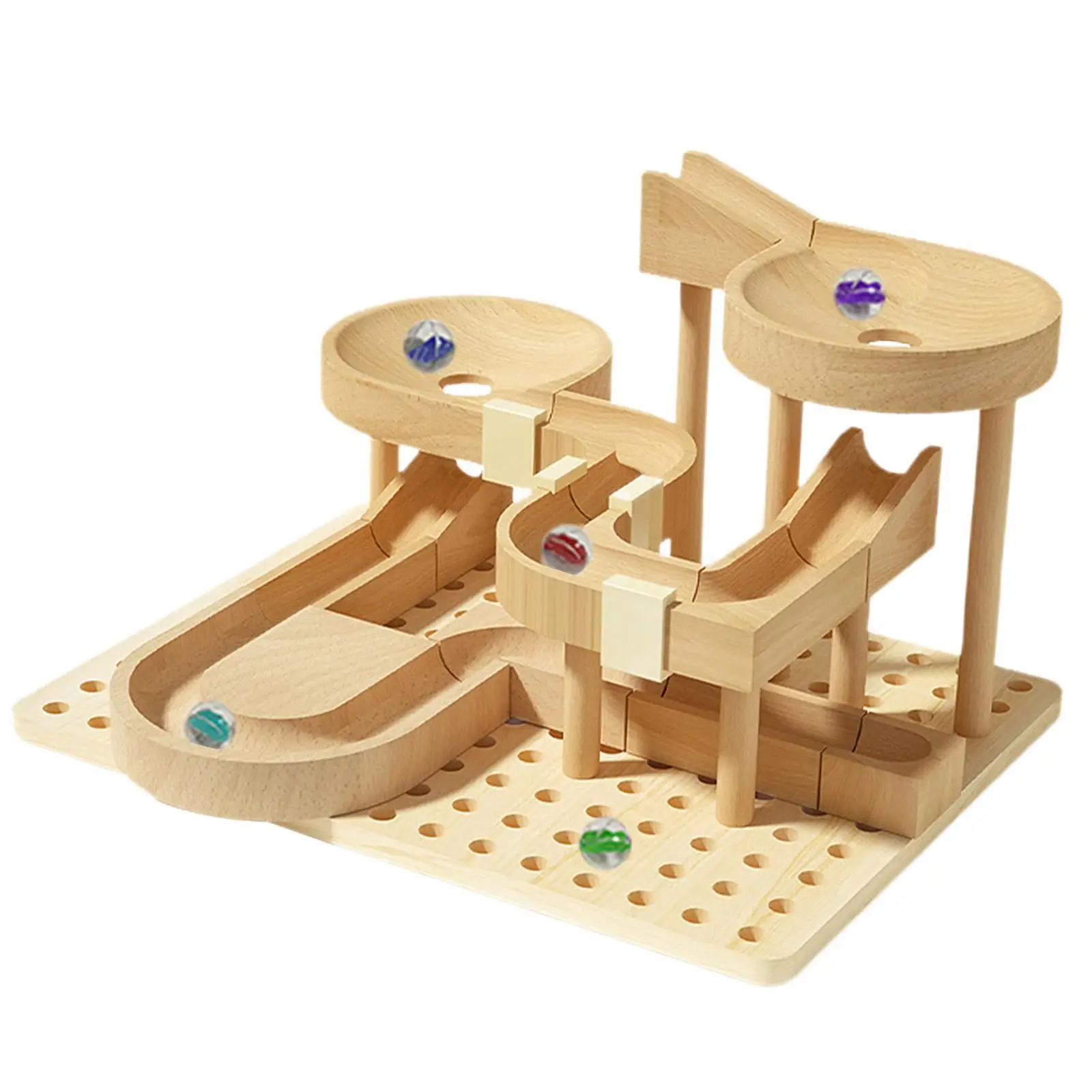 Wooden Track Marble Toy,Educational Building Blocks,Castle Track Marble Run for Hobbyist