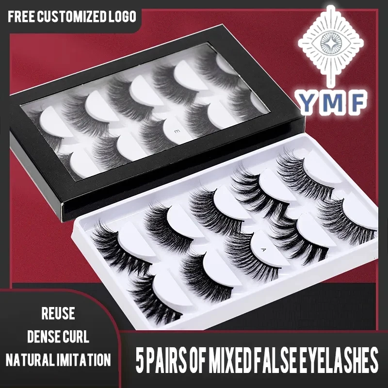 5 Pairs Mink Eyelashes 5D Mink Lashes Fake Eyelashes Natural 5d False Lashes cilios faux mink lashes faux cils