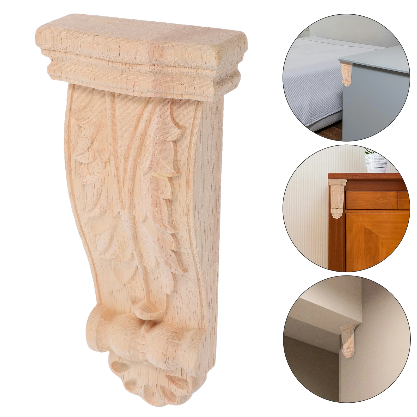 

Wood Carved Corbel European Style Solid Wood Decorative Bracket for Doorways Rustic Vintage Furniture Home Decor