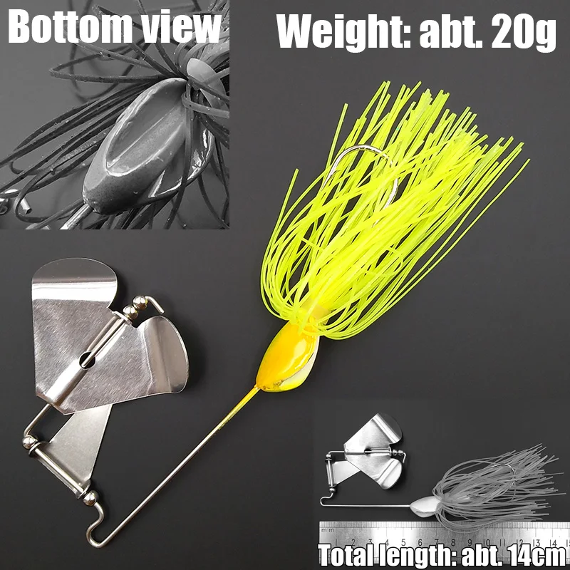 wusanban Lunker Spinner Baits Hard Fishing Lure about 20g Noisy Buzz Rotating Blade Bubble Vibration Propeller Trolling Wobblers - view 3