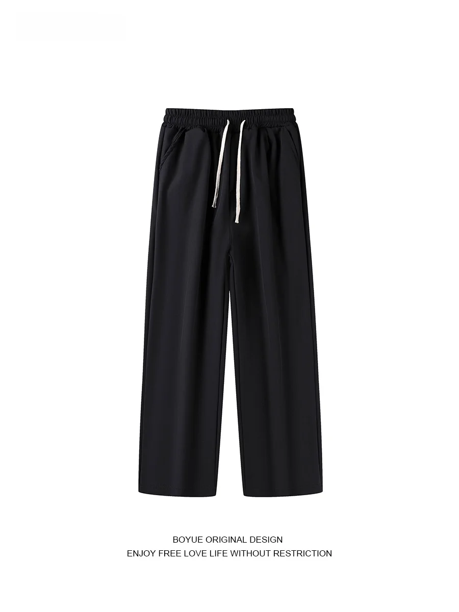 

Мужские повседневные брюки BOYUE, драпированные брюки на подкладке Spor, прямые длинные брюки, универсальные брюки Dstring West, базовые цвета