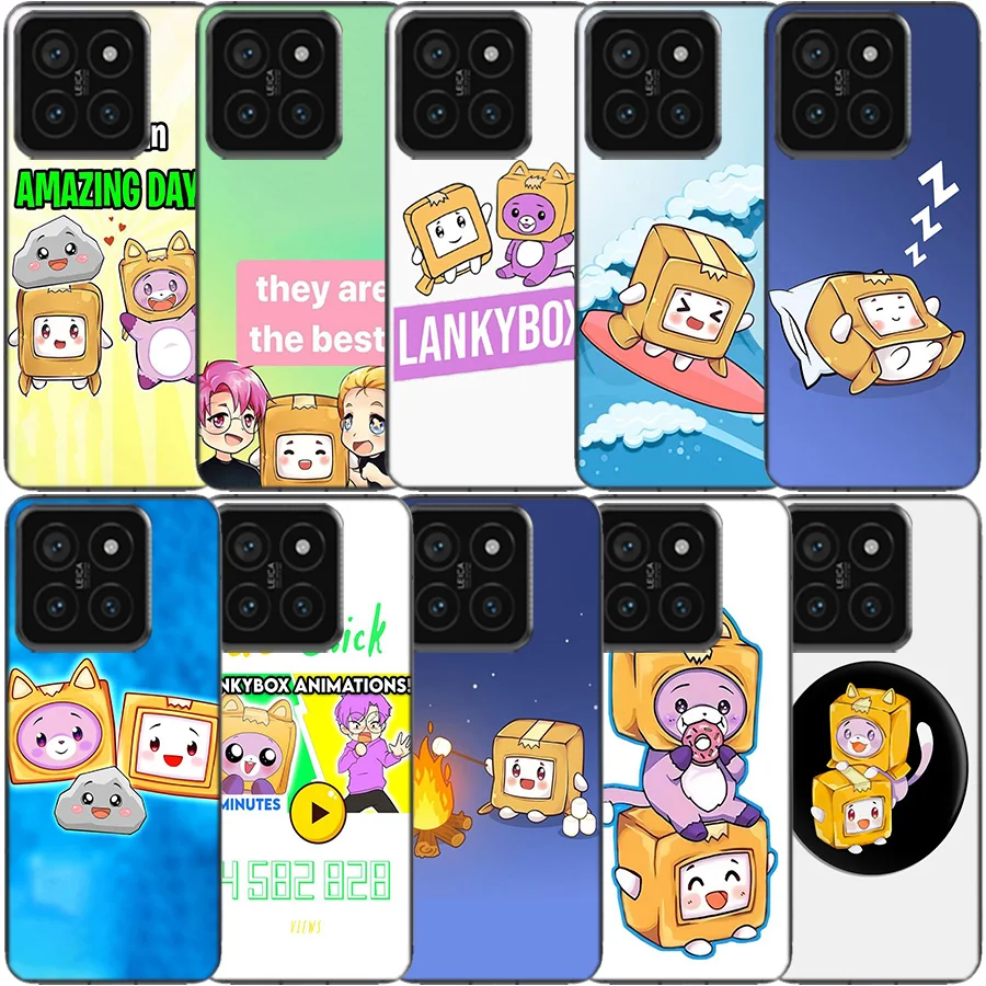 Lankybox Cute Clear Phone Case For Xiaomi Mi 13 12 12T 11 11T 10 10T Pro 11i 9 9T 8 Lite CC9E A3 A2 TPU Pattern Soft Fundas