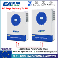 EASUN POWER 22KW Hybrid Solar Inverter 48V 230V 160A Dual MPPT Solar Controller Pure Sine Wave Off Grid Inverter With WIFI BMS