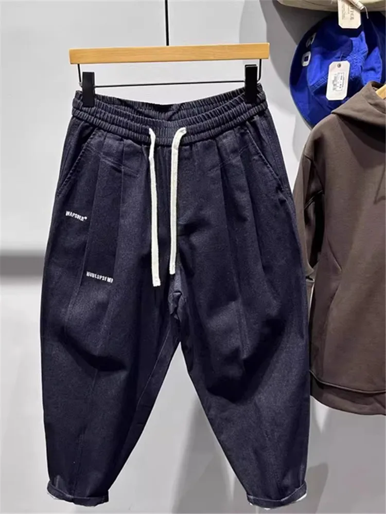 

Large Size 300 Pou American Retro Waed Denim Pants Men's Spring New Letter Embroidery Casual Harlan Pants Loose Fit Stra...