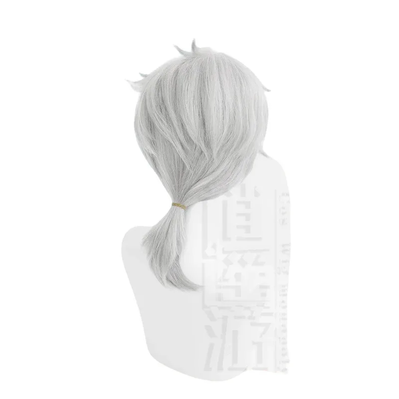 Qq34Under The Truth 35CM blanc dégradé résistant à la chaleur cheveux synthétiques Halloween fête Anime Cosplay perruques + bonnet de perruque