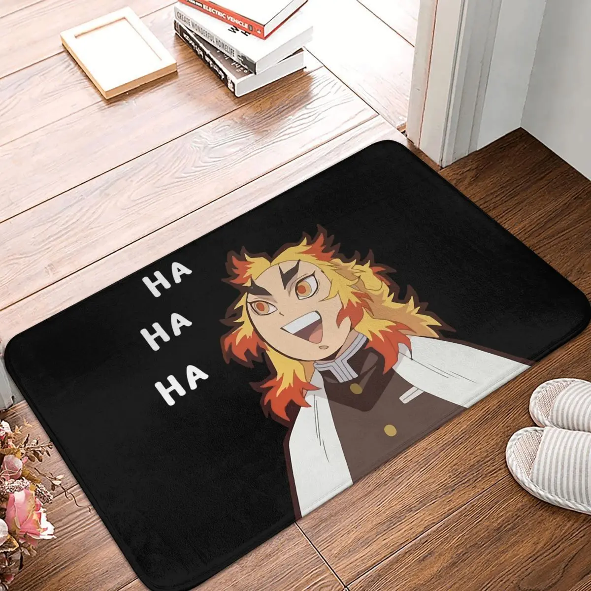 Meme Non-slip Doormat Kitchen Mat Kyojuro Rengoku Funny HA HA HA Hallway Carpet Welcome Rug Indoor Decorative