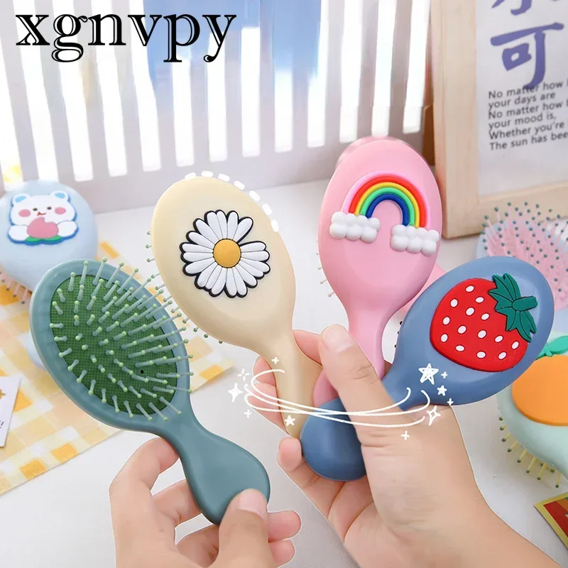 xgnvpy Macaron color matching cute cartoon air cushion comb mini portable small comb massage airbag girl's heart hairdressing