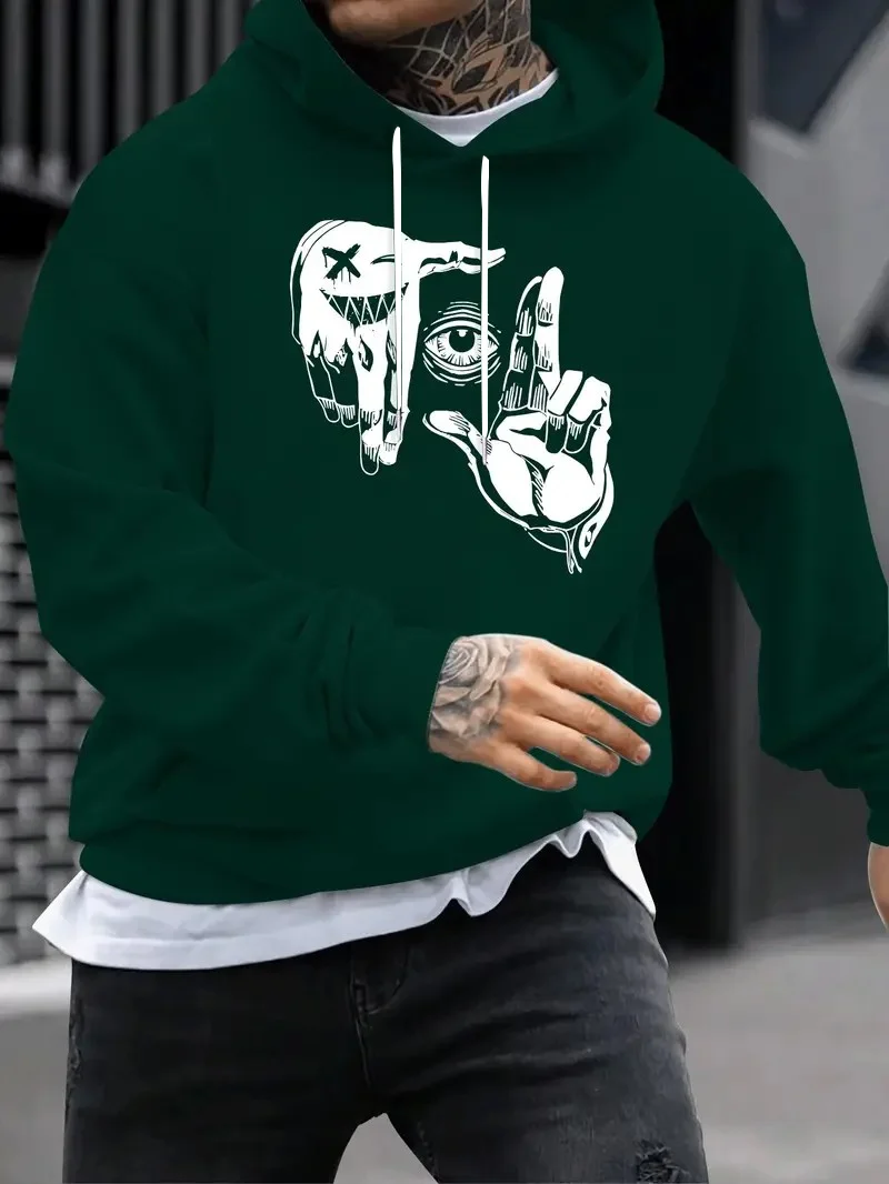 السترة الرجالية الجديدة لربيع وخريف 2025 هي طباعة عين إيماءة ثلاثية الأبعاد عصرية ناعمة ومريحة