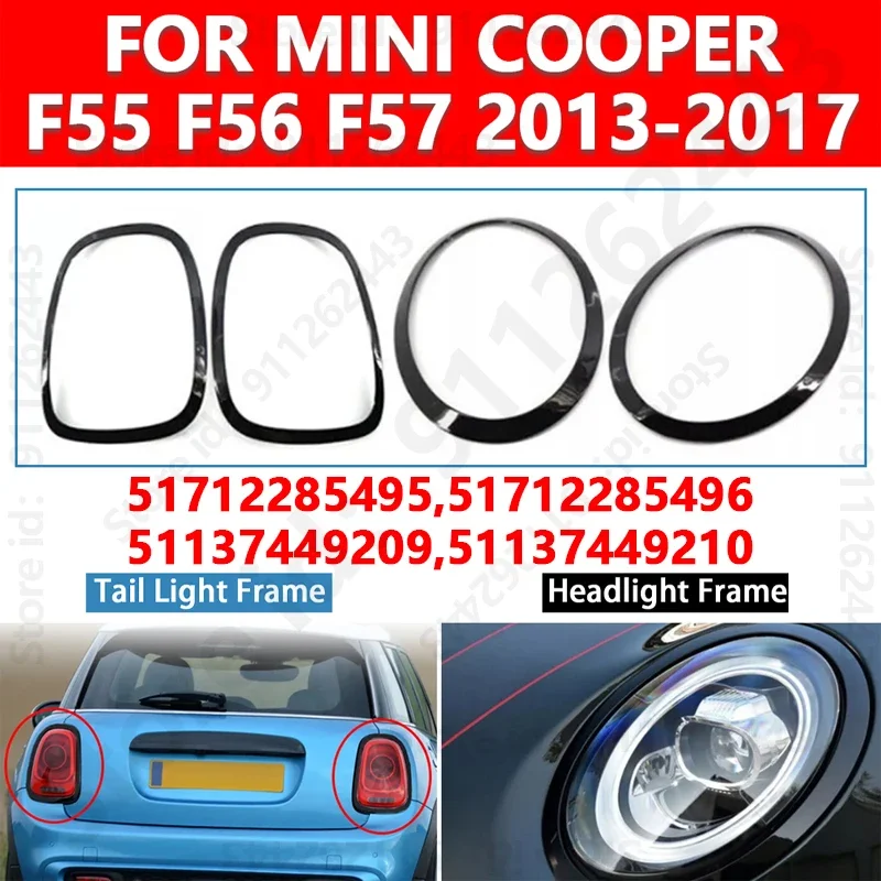 For 2013-2017 BMW MINI F55 F56 F57 Mini Cooper Headlight Frame Trim Ring 51712285495 51712285496 51137449209 51137449210