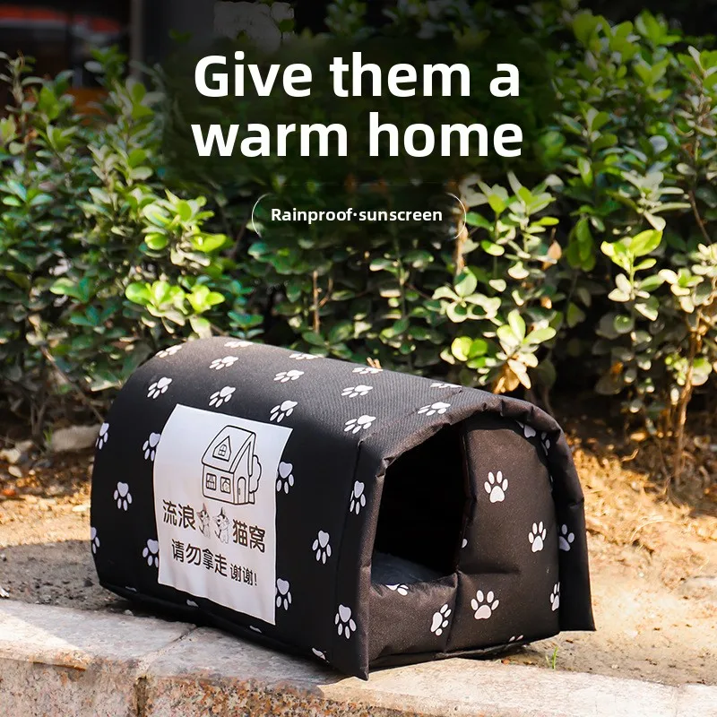 

Pet Cat House Bed Outdoor Waterproof Removable Stray Cat Animal Hiding House Safe Sleeping Mats Cats Dogs Nest Tent Pet Supplies