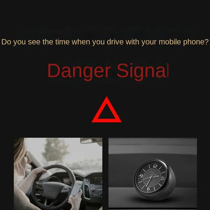 Car Clock Luminous Mini Automobiles Internal Stick-On Digital Watch Mechanics Quartz Clocks Auto Car Ornament Accessories