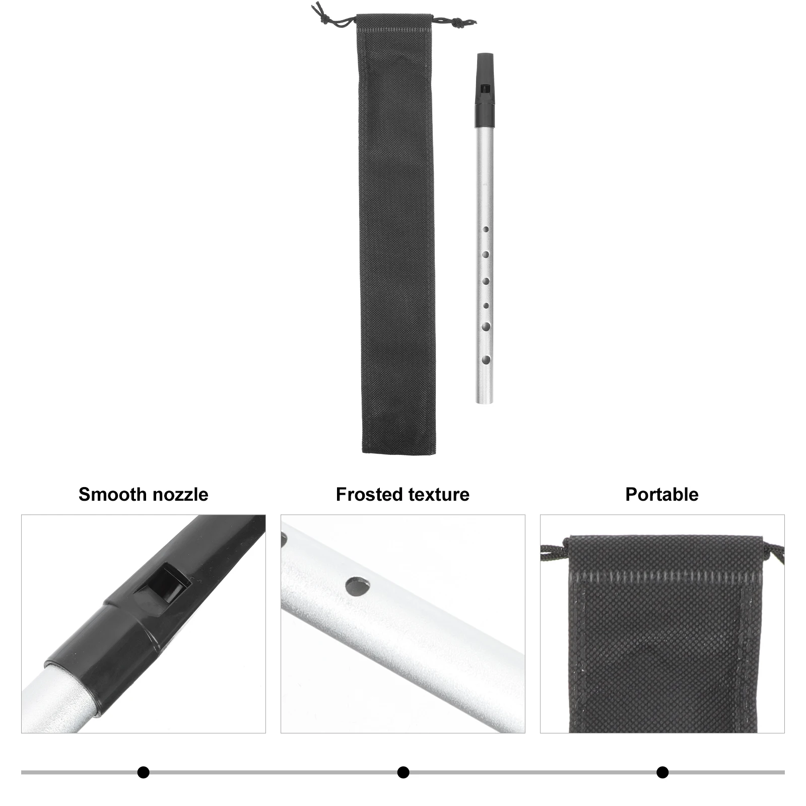 

Professional Beginner D Key Clarinet For Children 6-Hole Wind Instrument Durable Metal Material Student Adult Practice