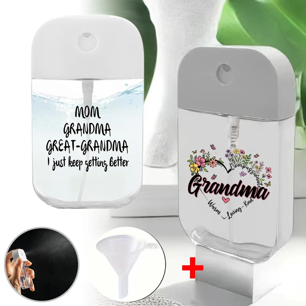 

Portable Alcohol Perfumes Container With Funnel Refillable Empty Spray Bottles Alcohol Disinfectant Grandma Series Pattern