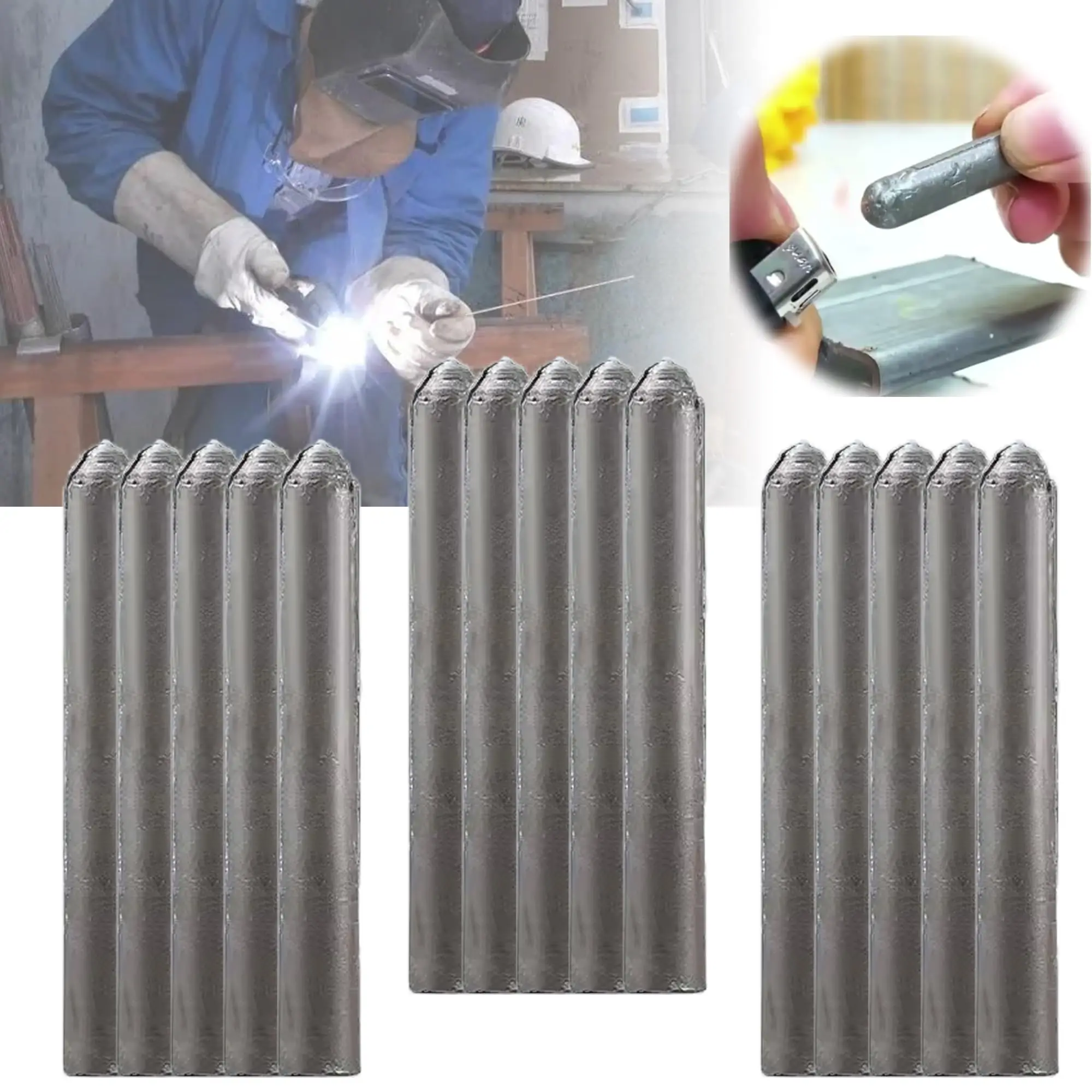 

Low Temperature Welding Rods Easy Melt Lighter Usable No Flux Required for Copper Iron Stainless Steel Aluminum Repair Soldering