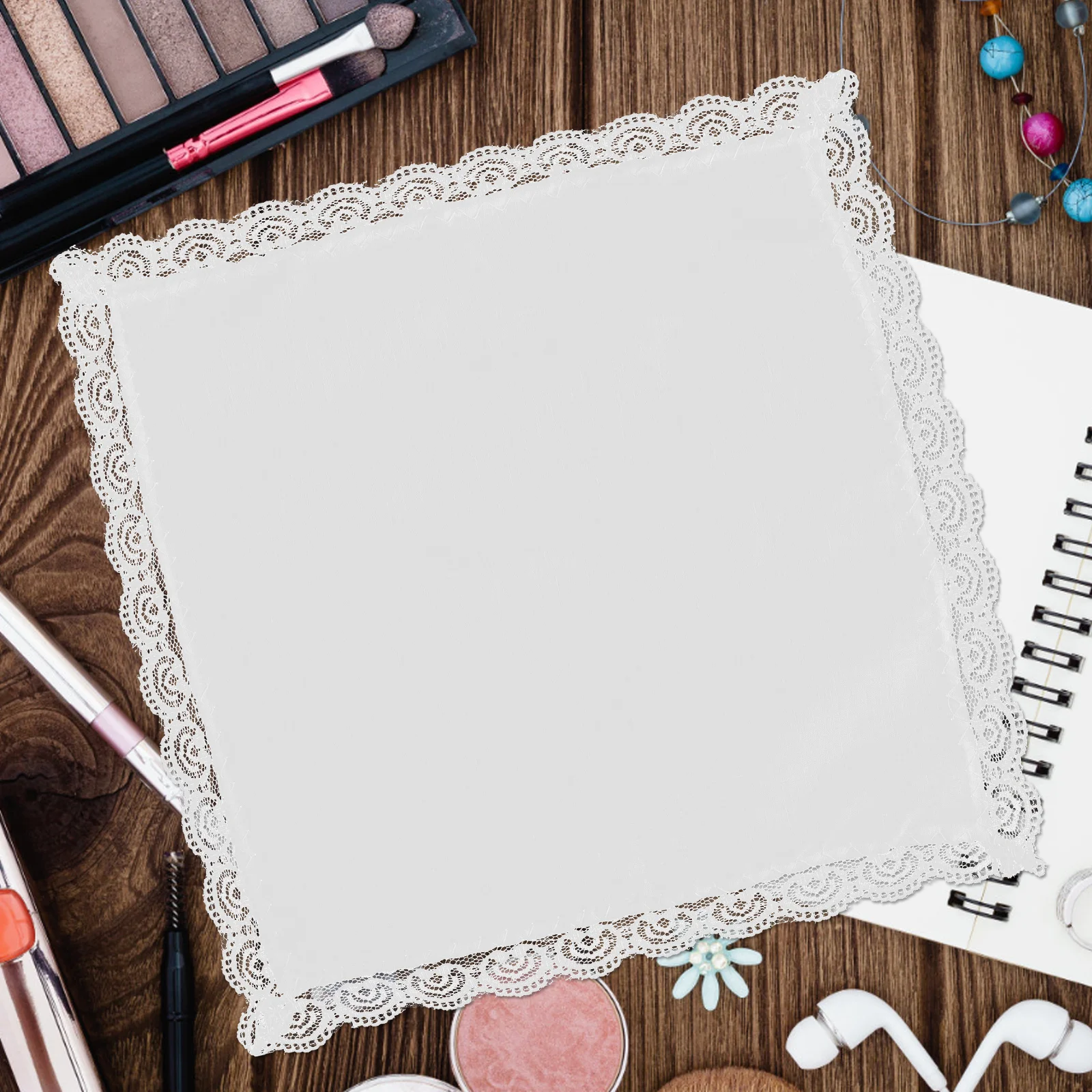 12 قطعة مناديل قطنية للنساء من الدانتيل مزركشة أنيقة مربعة بيضاء مناديل عتيقة ناعمة ماصة لحفلات الزفاف