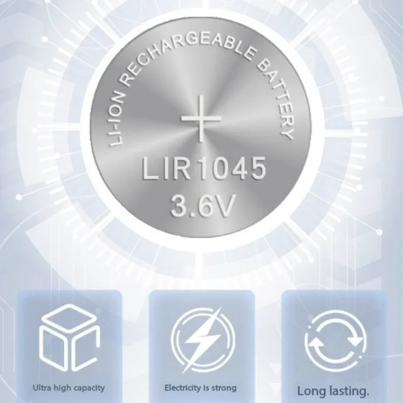 3.6V 40mAh LIR1045 Button Rechargeable Battery for TWS Bluetooth Headset Battery