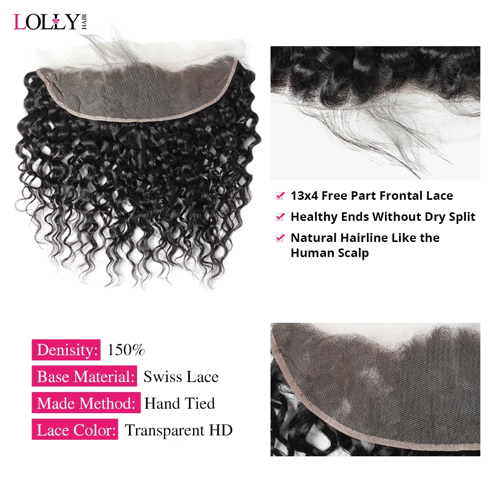 Lolly Water Wave Bundles With Frontal  Brazilian Weave Bundles Hair With 13x4  frontal Wave Bundles Human Hair 28 30 Inch