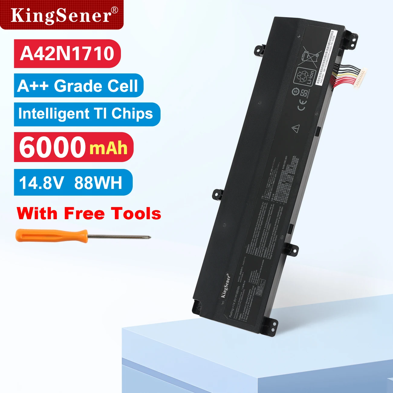 

KingSener A42N1710 Battery for ASUS Rog Strix GL702VI GL702VI-1A GL702VI-BA004R GL702VI-BA007T GL702VI-BA012T A42LM5H 14.8V 88WH