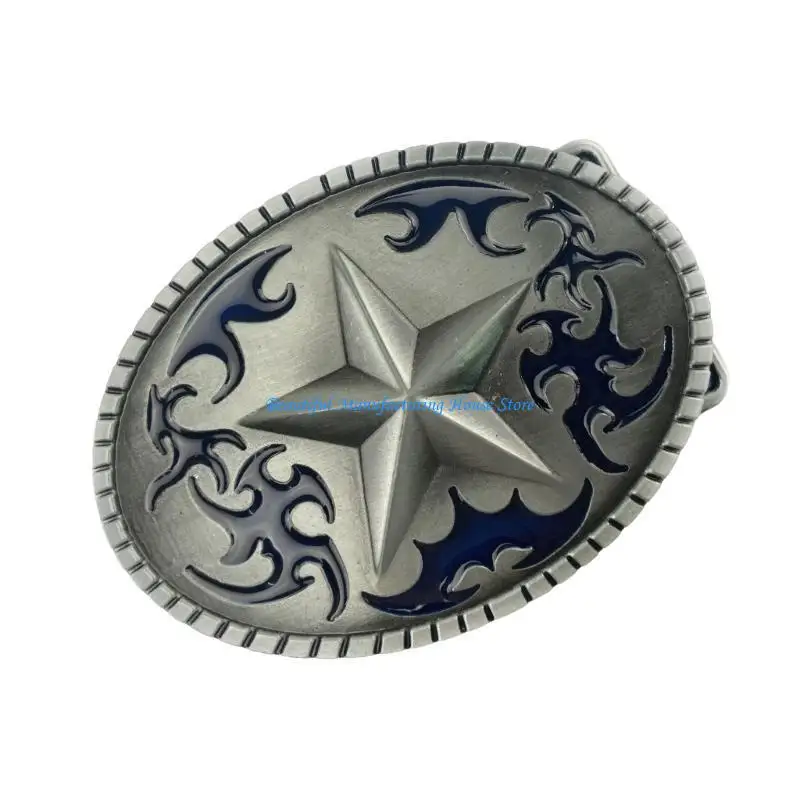 E56A Punk Belt Buckles Metal Replacement for Fashion Men Retro Star Trend Punk Cool Replacement Buckle (Metal)